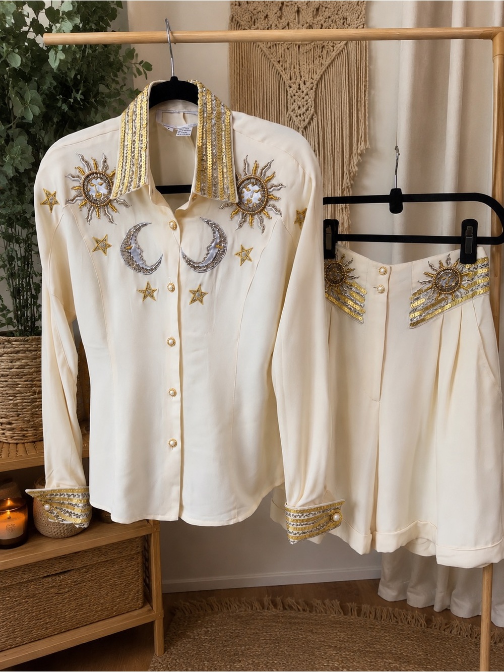 100 % Silk set blouse /short